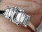 Three stone Emerald cut diamond ring  DBGEMS - image 3