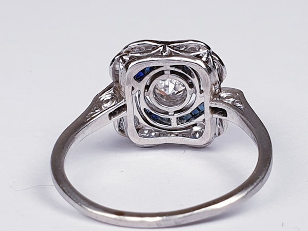 Art Deco Sapphire and Diamond Engagement Ring  DBGEMS - image 5