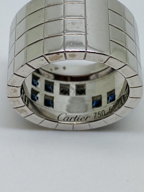 Cartier Lanieres 0.40ct Diamond and 1.10ct Natural Blue Sapphire Ring - image 4