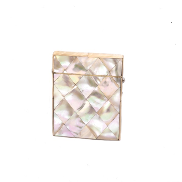 A silver & mother of pearl card case - image 4
