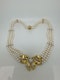 18K yellow gold Diamond and Cultured Pearl Necklace - image 2
