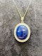 18K white gold 41.00ct Natural Cabochon Blue Sapphire and 2.05ct Diamond Pendant - image 1