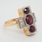 3 Rubies and diamonds tablet shape  ring - image 2