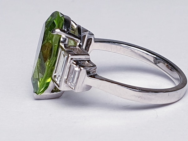 Peridot and Baguette Diamond Ring  DBGEMS - image 7