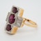 3 Rubies and diamonds tablet shape  ring - image 3