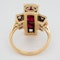 3 Rubies and diamonds tablet shape  ring - image 4