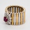 2 colour gold ruby and diamond cluster ring - image 3