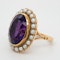 Amethyst and pearl cluster ring - image 3