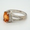 Fire opal and diamond cluster ring - image 3