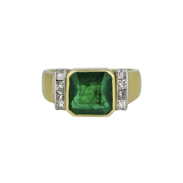 Emerald and diamond ring - image 2