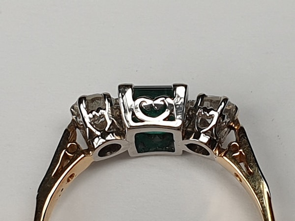 Emerald and Diamond Engagement Ring  DBGEMS - image 5