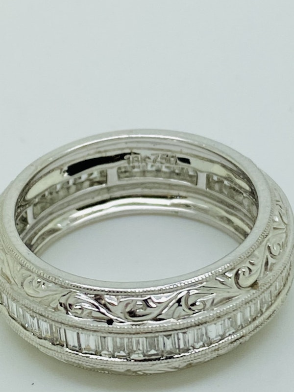 Eternity Ring, 18K white gold 1.35ct Diamond Ring - image 4