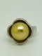 18K yellow gold Golden Pearl and Diamond Ring - image 1