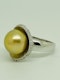 18K yellow gold Golden Pearl and Diamond Ring - image 2