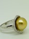 18K yellow gold Golden Pearl and Diamond Ring - image 5