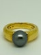 18K yellow gold Black Pearl Ring - image 1