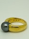 18K yellow gold Black Pearl Ring - image 2