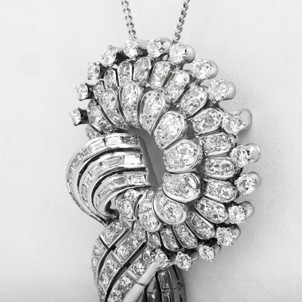 A 1950's Diamond White Gold Pendant / Brooch - image 1