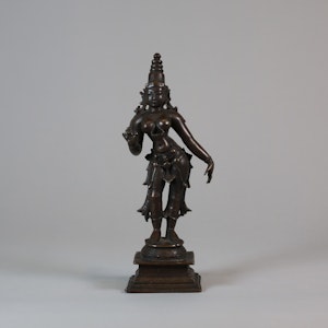 Indian bronze figure of a Goddess, probably Parvat
