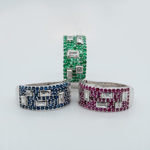 Contemporary collection of three French Half Eternity Rings