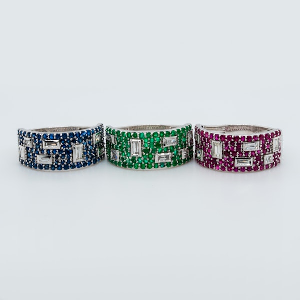 Contemporary collection of three French Half Eternity Rings - image 2