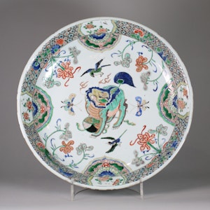 Large Chinese famille verte dish