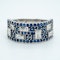 French Sapphire Diamond Half Eternity Ring - image 1