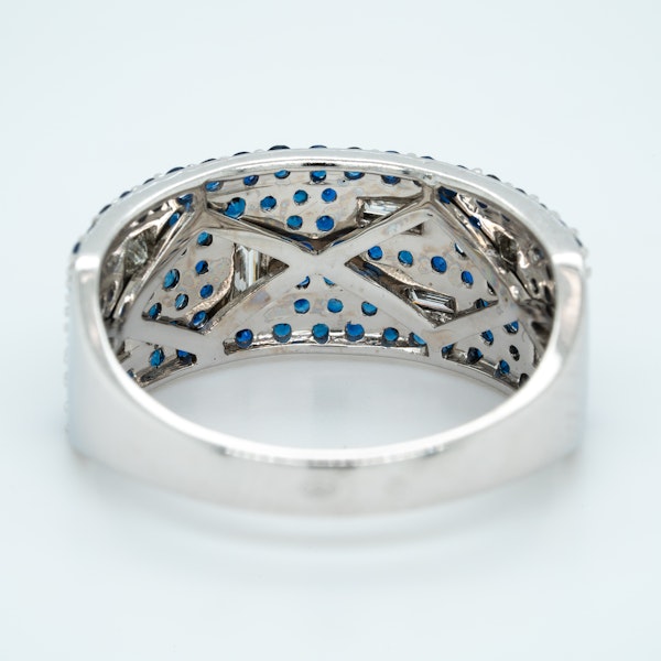 French Sapphire Diamond Half Eternity Ring - image 3