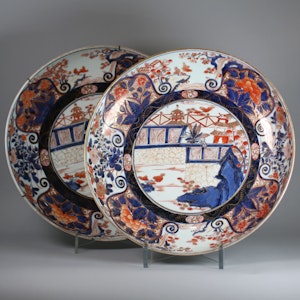 Pair of Japanese Imari chargers, circa 1700
