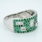 French Emerald and Diamond Half Eternity Ring - image 2