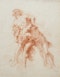 17th.Century French School Red Chalk Drawing Hercules Wrestling Antaeus - image 1