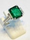 Platinum 3.90ct Natural Emerald Ring - image 1