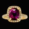 18K Yellow Gold 4.02ct Natural Ruby and 0.33ct Diamond Ring - image 1