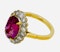18K yellow gold 5.19ct Natural Ruby and 1.17ct Diamond Ring - image 4