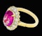 18K yellow gold 5.19ct Natural Ruby and 1.17ct Diamond Ring - image 2