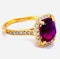 18K Yellow Gold 4.02ct Natural Ruby and 0.33ct Diamond Ring - image 6