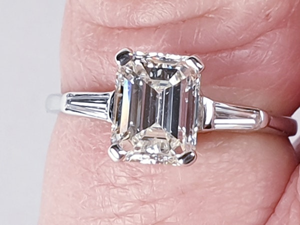 1.42ct emerald cut diamond engagement ring  DBGEMS - image 5