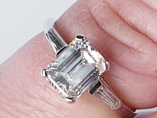1.42ct emerald cut diamond engagement ring  DBGEMS - image 4
