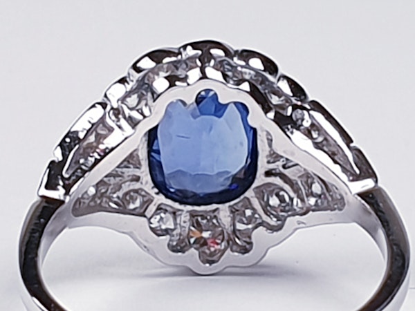 Geometric Sapphire & Diamond Engagement Ring  DBGEMS - image 3