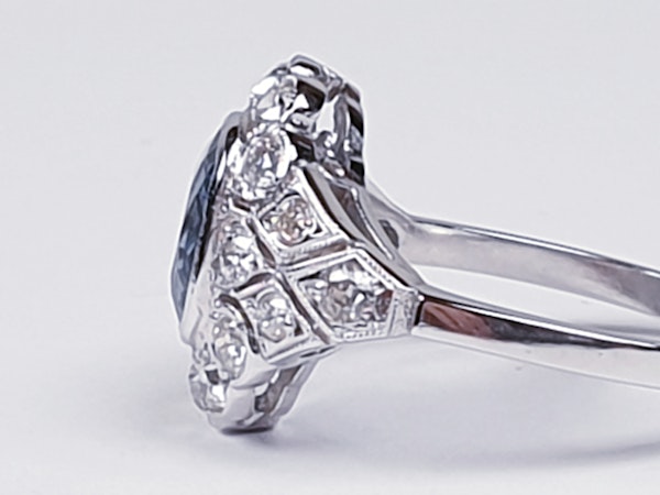 Geometric Sapphire & Diamond Engagement Ring  DBGEMS - image 4