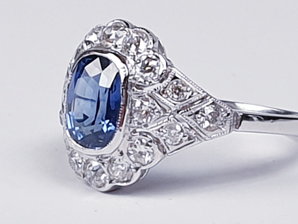 Geometric Sapphire & Diamond Engagement Ring  DBGEMS - image 5