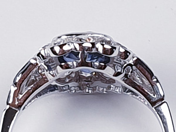 Geometric Sapphire & Diamond Engagement Ring  DBGEMS - image 2