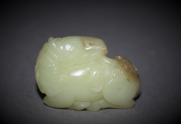 A Chinese jade group of a horse and monkey. - image 2