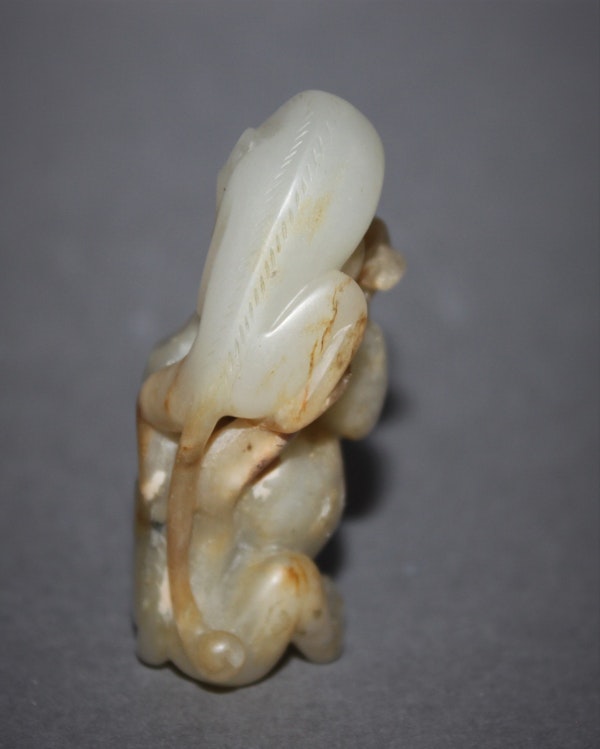 A Chinese jade group of two monkeys. - image 4