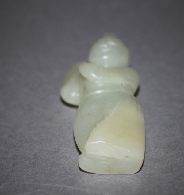 A Chinese celadon jade carving of a boy. - image 3