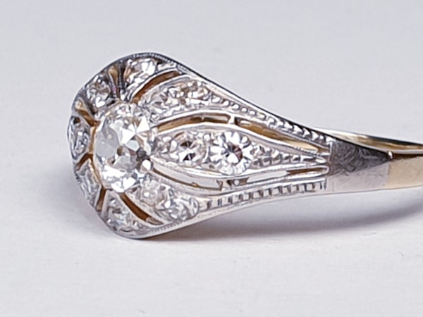 Edwardian Unique Diamond Engagement Ring  DBGEMS - image 4
