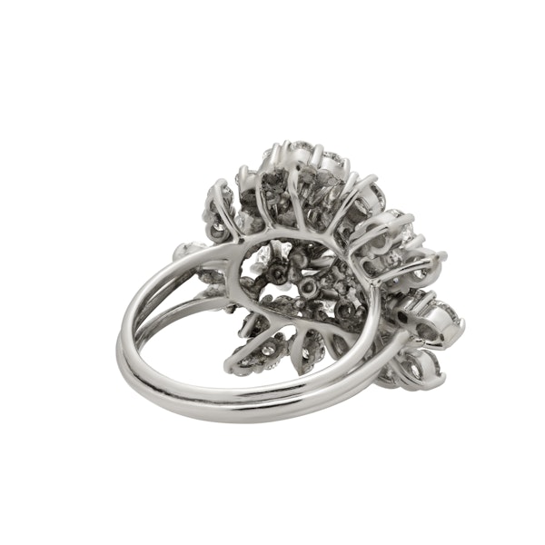 Diamond cluster flower spray ring - image 2