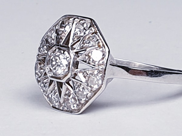 Art Deco Hexagonal Diamond Engagement Ring  DBGEMS - image 6