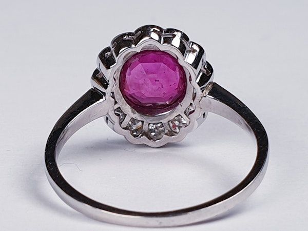 Burmese Ruby and Diamond Cluster Ring  DBGEMS - image 4