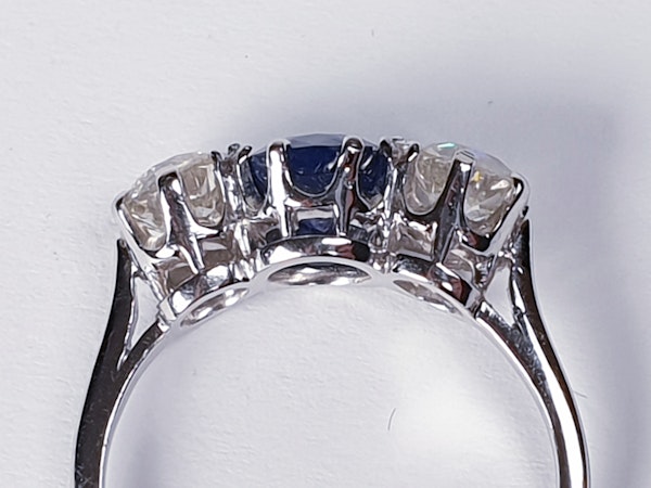 Sapphire and Diamond Three Stone Diamond Engagement Ring  DBGEMS - image 3